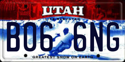 UT license plate B066NG