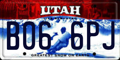 UT license plate B066PJ