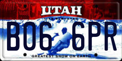 UT license plate B066PR