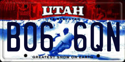 UT license plate B066QN