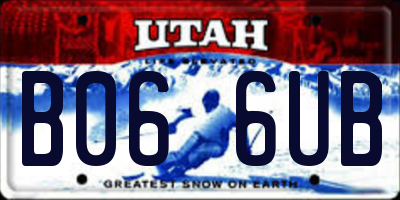UT license plate B066UB