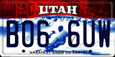 UT license plate B066UW