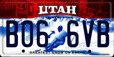 UT license plate B066VB