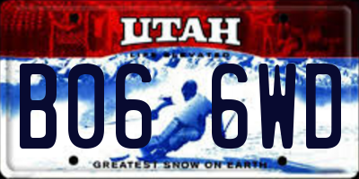 UT license plate B066WD