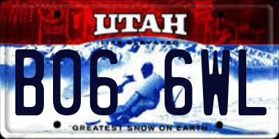 UT license plate B066WL