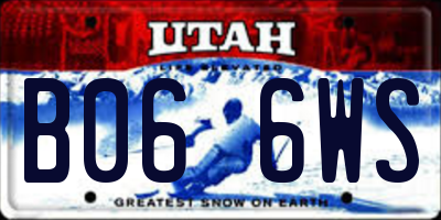 UT license plate B066WS
