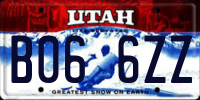 UT license plate B066ZZ