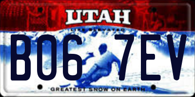 UT license plate B067EV