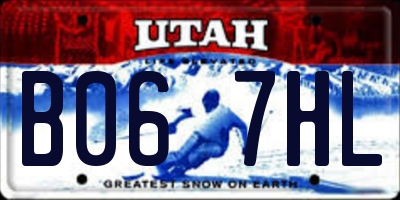 UT license plate B067HL