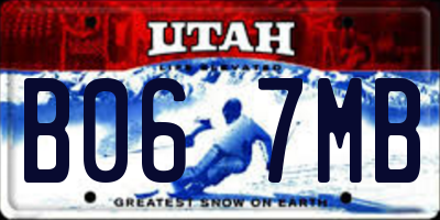 UT license plate B067MB