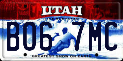 UT license plate B067MC
