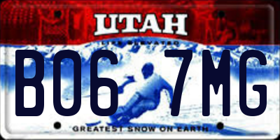 UT license plate B067MG
