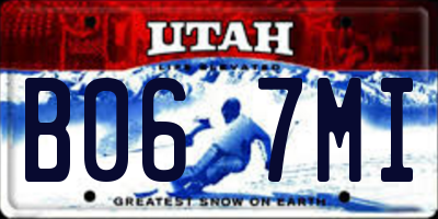 UT license plate B067MI