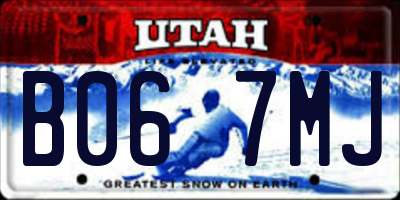 UT license plate B067MJ