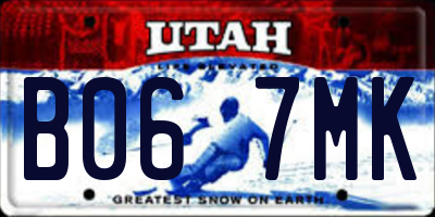 UT license plate B067MK