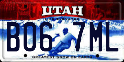 UT license plate B067ML