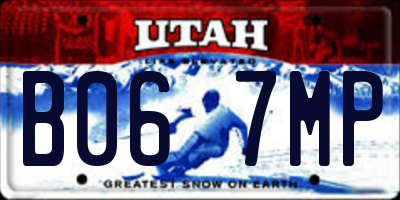 UT license plate B067MP