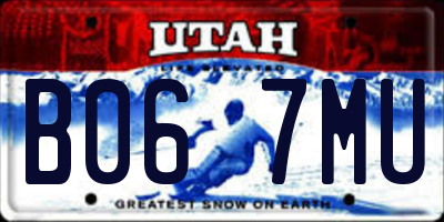 UT license plate B067MU