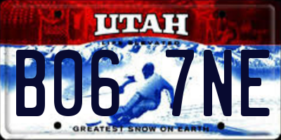 UT license plate B067NE