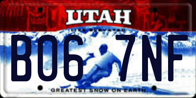 UT license plate B067NF