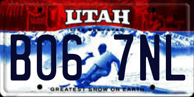UT license plate B067NL
