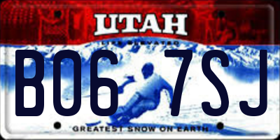 UT license plate B067SJ