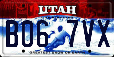 UT license plate B067VX