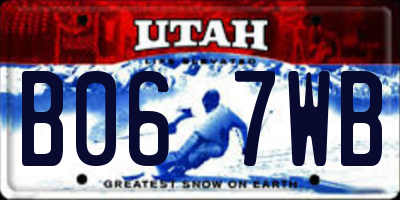 UT license plate B067WB