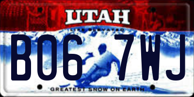 UT license plate B067WJ