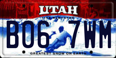 UT license plate B067WM