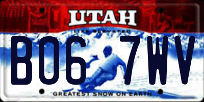UT license plate B067WV