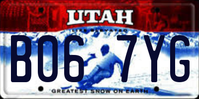 UT license plate B067YG