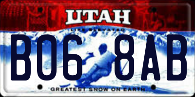 UT license plate B068AB