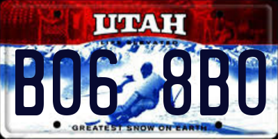 UT license plate B068BO