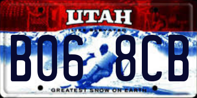 UT license plate B068CB