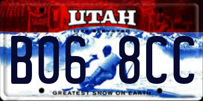UT license plate B068CC