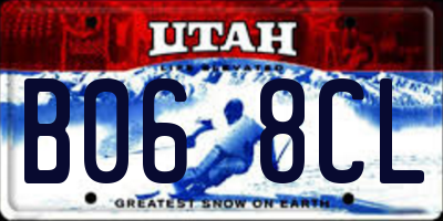 UT license plate B068CL