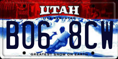UT license plate B068CW