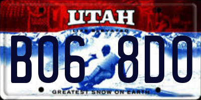 UT license plate B068DO