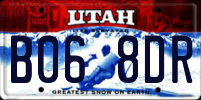 UT license plate B068DR