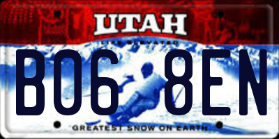 UT license plate B068EN