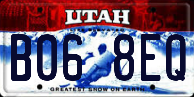 UT license plate B068EQ