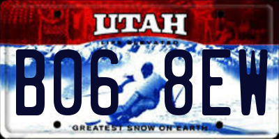 UT license plate B068EW