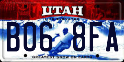UT license plate B068FA