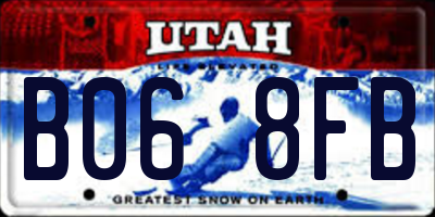 UT license plate B068FB