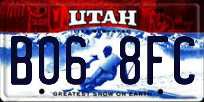 UT license plate B068FC
