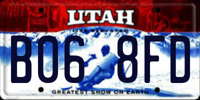 UT license plate B068FD