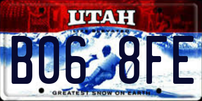 UT license plate B068FE