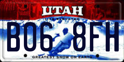 UT license plate B068FH