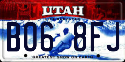 UT license plate B068FJ